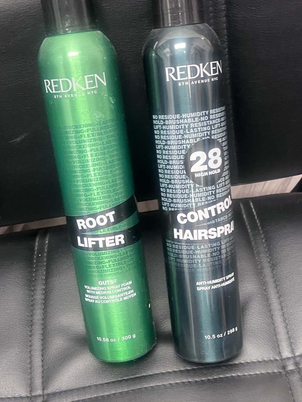 Redken number 28 hairspray and Redken root lifter new